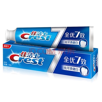 佳洁士全优7效健白牙膏120g 清新口气美白去牙渍含氟7效合1新老包装随机