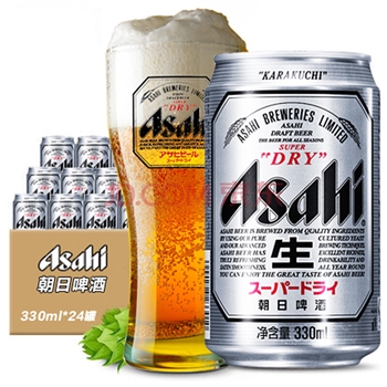 朝日Asahi朝日啤酒（超爽生）10.9度 330ml*24听 整箱装