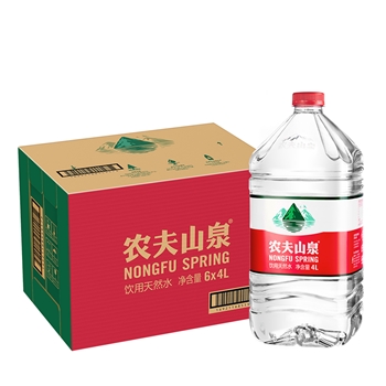 农夫山泉 饮用水 饮用天然水 透明装4L*6桶 整箱装 桶装水