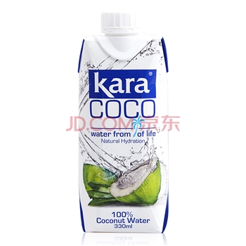 KARA100%椰子水330ml*12瓶 富含电解质 快速补水进口果汁饮料0脂低卡