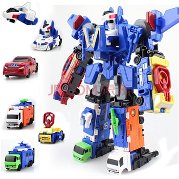 奥智嘉变形玩具金刚机器人六合一拆装双面模型儿童玩具男孩生日礼物
