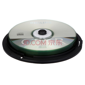 飞利浦（PHILIPS）CD-R光盘/刻录盘 空白光盘 刻录光盘 光碟 52速700M 桶装10片 