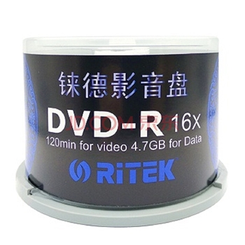 铼德(RITEK) 青花瓷系列 DVD-R 16速4.7G 空白光盘/光碟/刻录盘 桶装50片