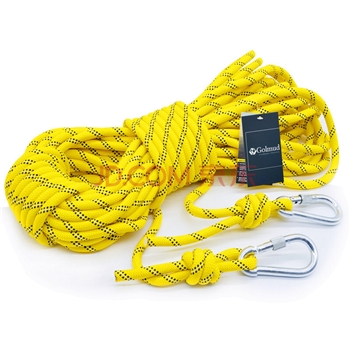 Golmud 10MM登山绳 安全绳索 救生绳 救援绳子 户外 捆绑绳 徒步装备 金黄色30米打结