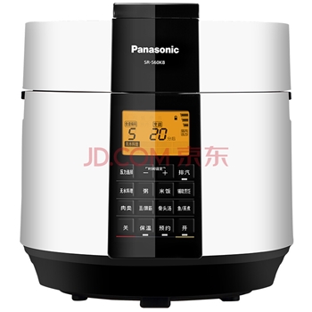 松下（Panasonic）6L电压力锅 智能高压锅 电压锅 多功能能压力煲 电饭锅 智能预约 SR-S60K8