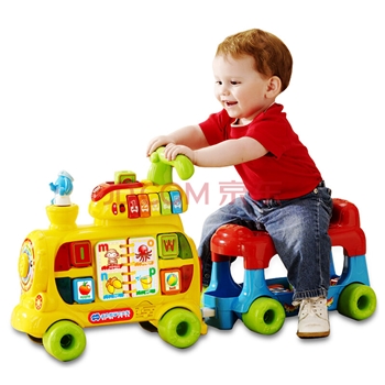 伟易达（Vtech）玩具多功能学习火车滑行手推学步车宝宝积木男孩女孩儿童节礼物盒