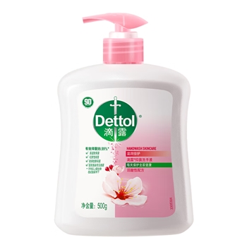 滴露（Dettol）健康抑菌洗手液滋润倍护500g 消毒抑菌99.99% 儿童适用不含酒精