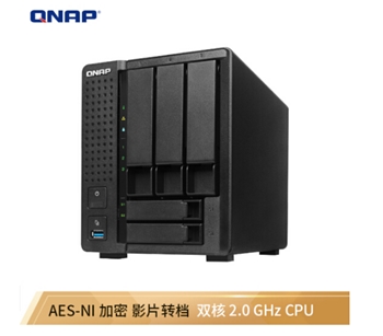 威联通（QNAP）TS-551-2G 内存双核2.0GHzCPU 五盘位NAS网络存储 AES-NI 加密 4K影片转档 （4TB红盘*2个硬盘)+三星EVO860 500GSSD