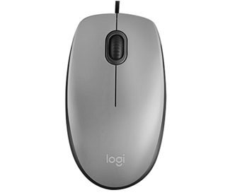  罗技（Logitech）M111有线静音鼠标笔记本台式机USB游戏办公家用光电 灰色