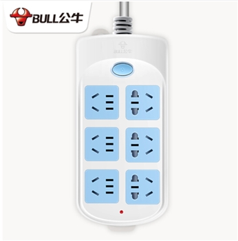  公牛（BULL）超功率保护插座/插线板/插排/排插/接线板/拖线板 6位总控全长1.8米 GN-603