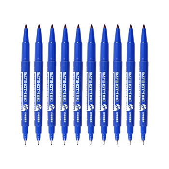 欧标 小双头油性记号笔 B1522 12*140mm 笔幅1.8mm/0.7mm 双头 蓝色 1261762