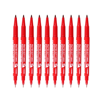 欧标 小双头油性记号笔 B1522 12*140mm 笔幅1.8mm/0.7mm 双头 红色 1261763