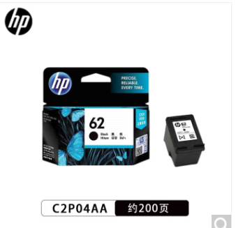 HP惠普 62(C2P04AA) 原装 黑色墨盒（ 适用适用200 208 258 ）